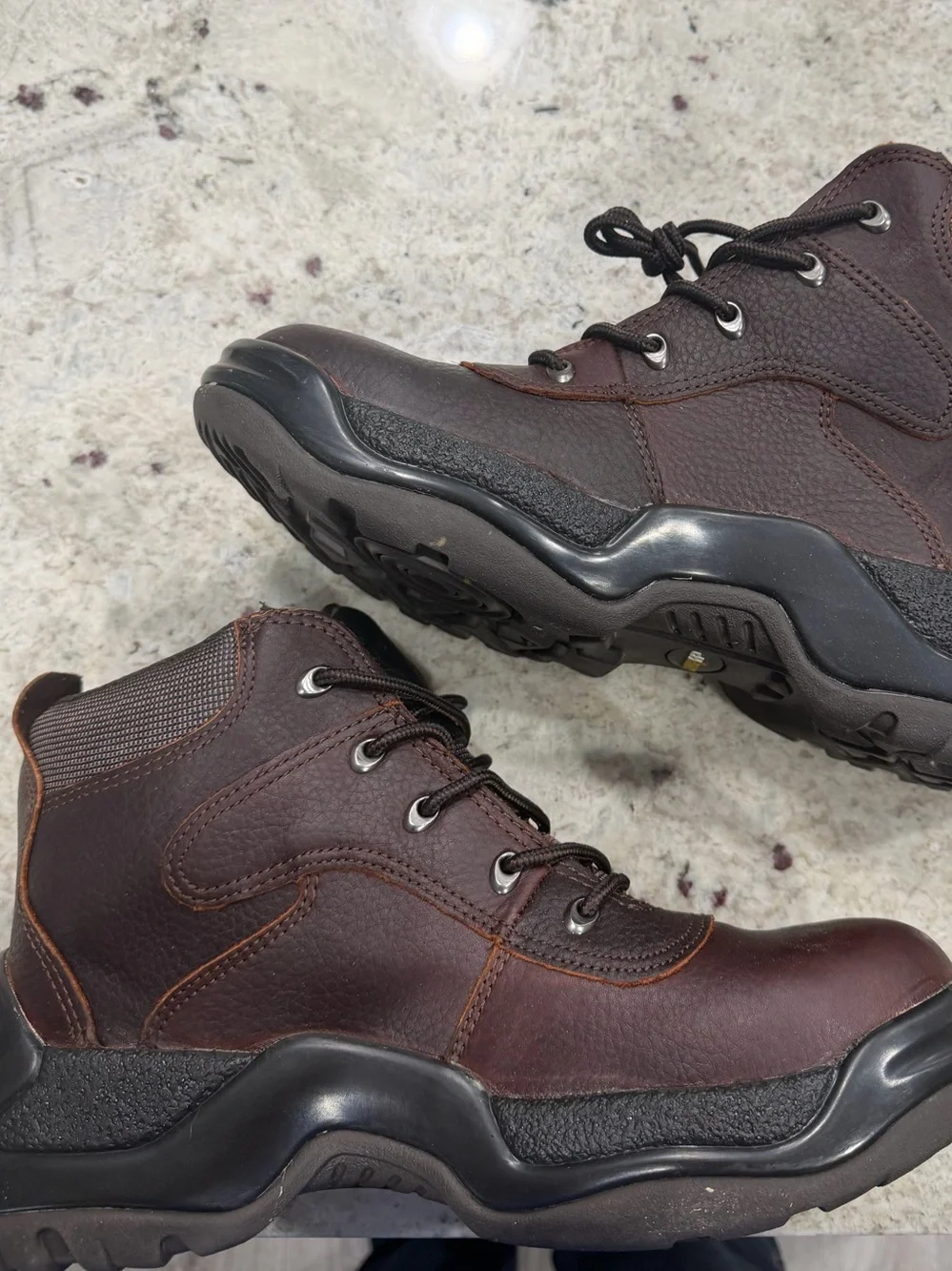 Men's Brown Work Boots - Durable Lace-Up Boots